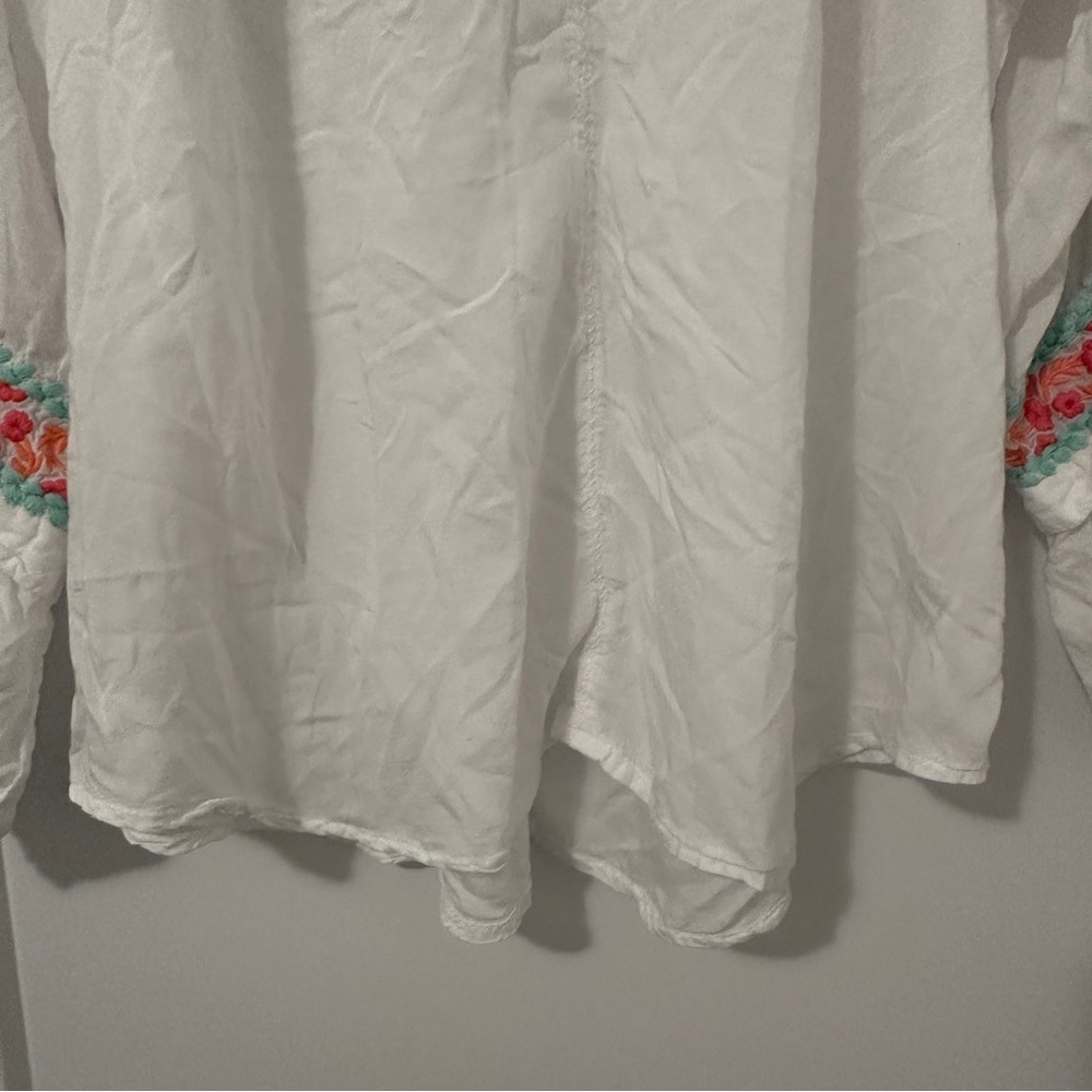 Hatley Embroidered White Long Sleeve Modal Tunic Size Small - Picture 7 of 15